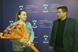 სამტრედიის მერმა მერი არაბიძეს ევროპის ჩემპიონობა მიულოცა